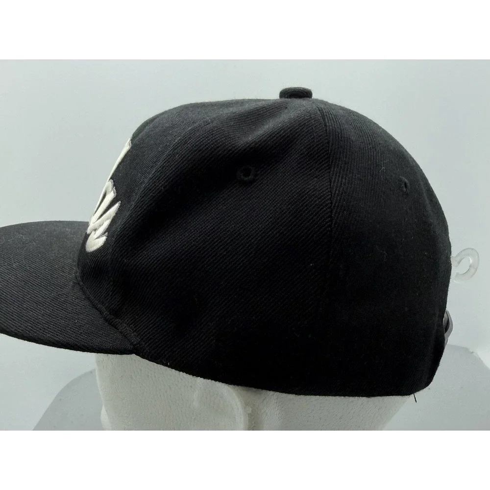 Vintage Y2K Academy Fits Black Dallas Texas Script Snapback Hat OSFA